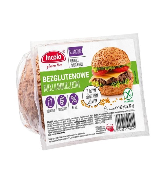 INCOLA Bezglutenowa bułka hamburger b/g 140g