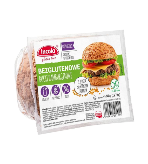 INCOLA Bezglutenowa bułka hamburger b/g 140g
