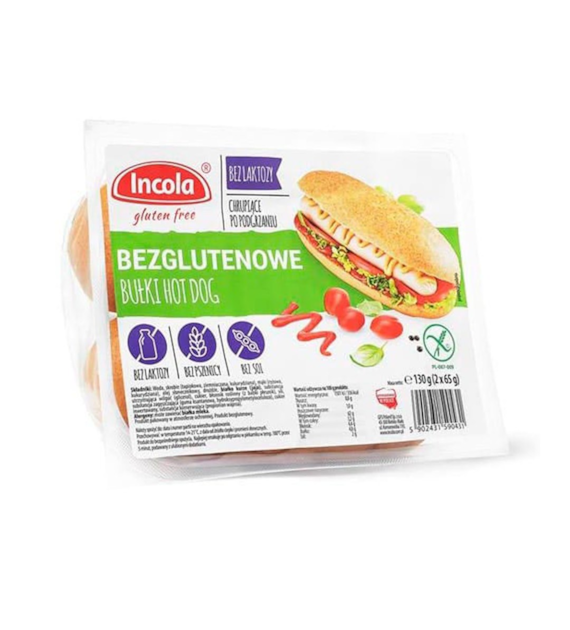 INCOLA Bezglutenowa bułka hot-dog b/g (2x65g) 130g