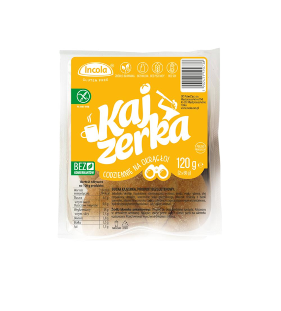 INCOLA Bezglutenowa bułka kajzerka b/g 120g
