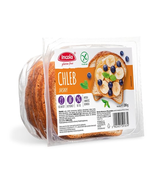 INCOLA Bezglutenowy chleb jasny 200g
