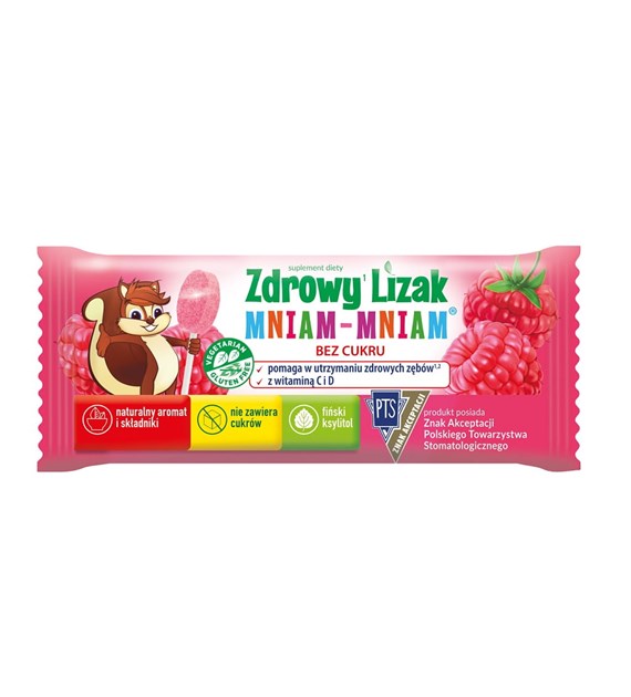 MNIAM-MNIAM Zdrowy Lizak malina łezka 6g