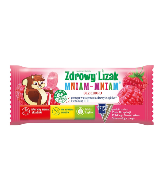 MNIAM-MNIAM Zdrowy Lizak malina łezka 6g