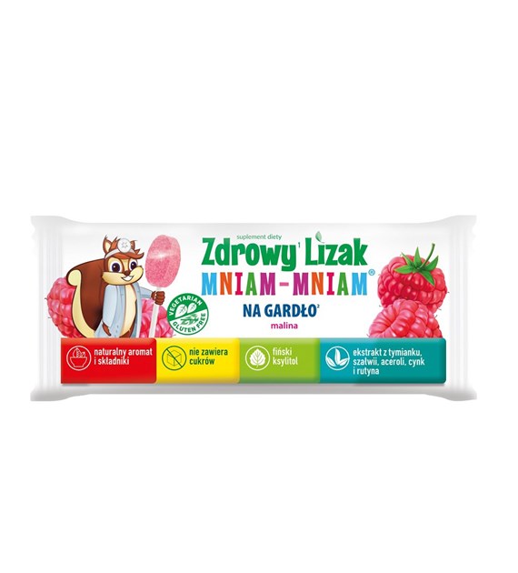 MNIAM-MNIAM Zdrowy Lizak na gardło łezka 6g