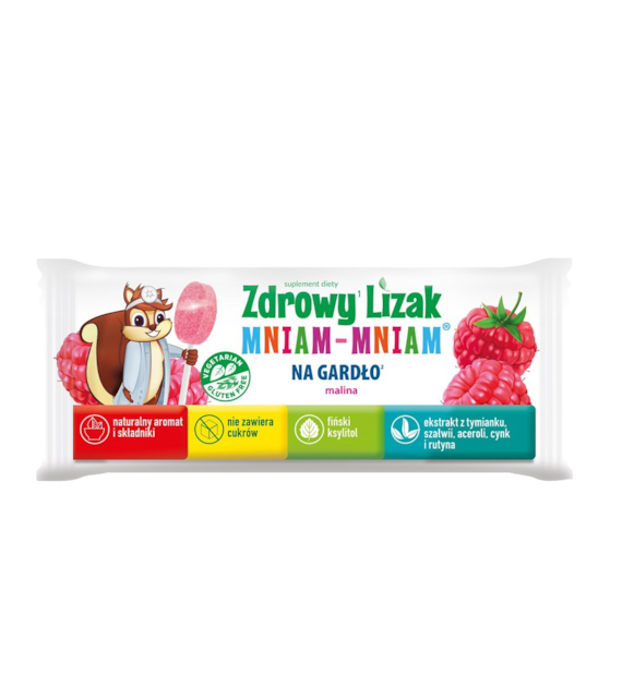 MNIAM-MNIAM Zdrowy Lizak na gardło łezka 6g