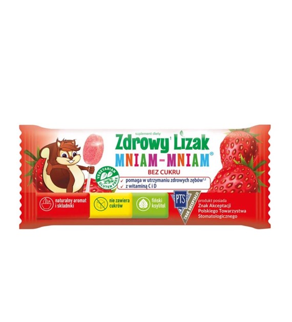 MNIAM-MNIAM Zdrowy Lizak truskawka łezka 6g