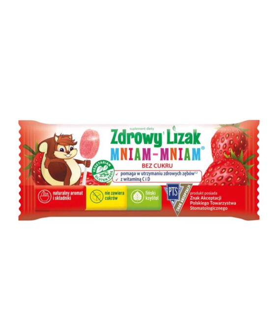 MNIAM-MNIAM Zdrowy Lizak truskawka łezka 6g
