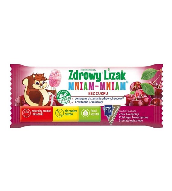 MNIAM-MNIAM Zdrowy Lizak wiśnia łezka 6g