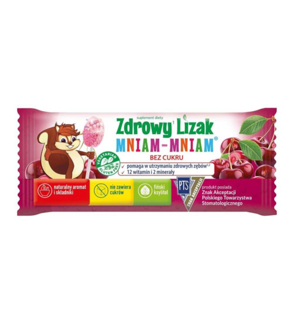 MNIAM-MNIAM Zdrowy Lizak wiśnia łezka 6g