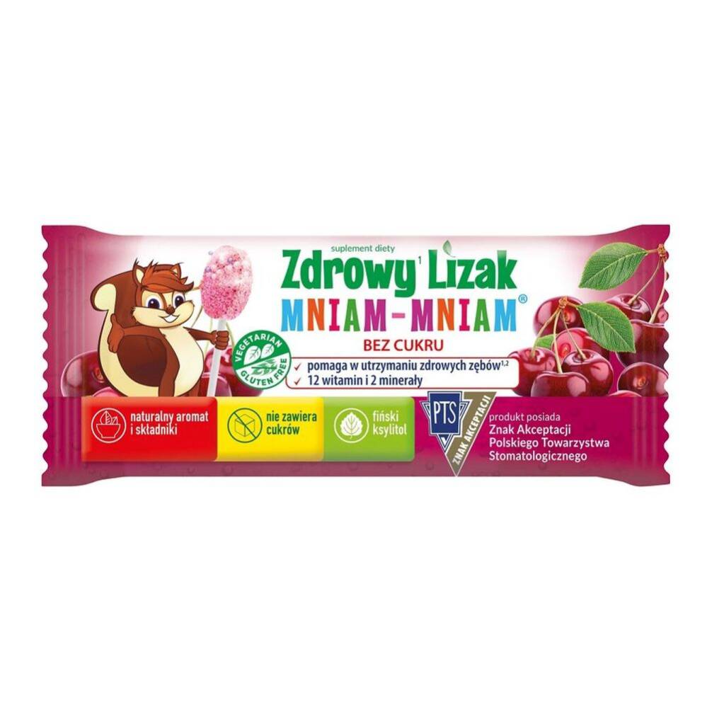 MNIAM-MNIAM Zdrowy Lizak wiśnia łezka 6g