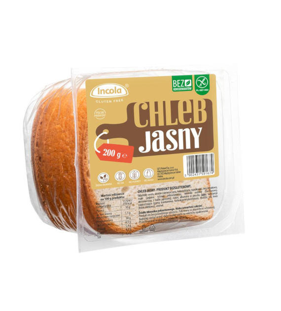 INCOLA Bezglutenowy chleb jasny 200g