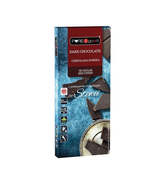 PURE&GOOD Czekolada gorzka ze stewią b/c 100g