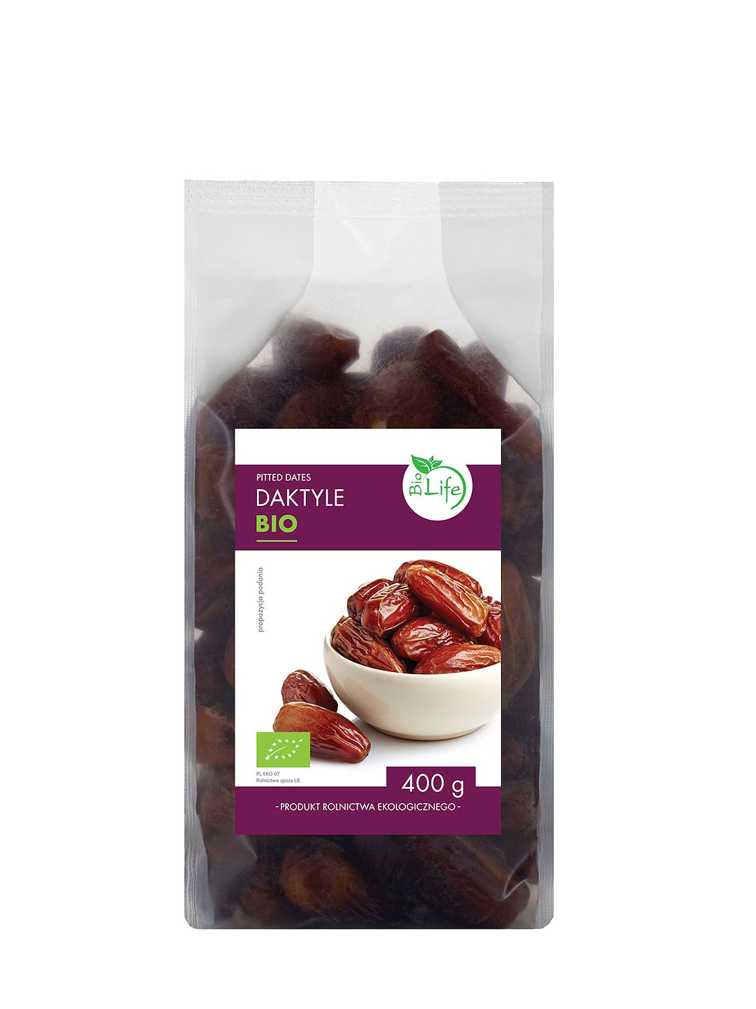 BIOLIFE Daktyle suszone bez pestki BIO 400g