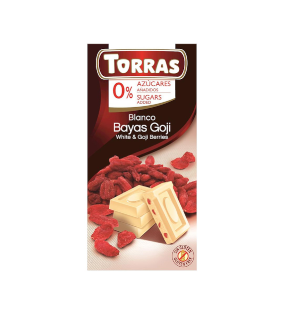 TORRAS Czekolada biała z jagodami goji b/c 75g