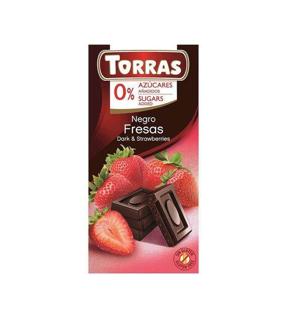 TORRAS Czekolada gorzka z truskawkami b/c 75g