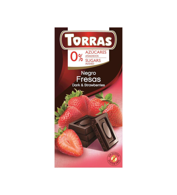 TORRAS Czekolada gorzka z truskawkami b/c 75g