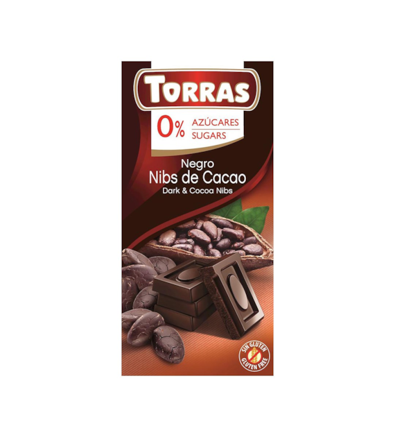 TORRAS Czekolada gorzka z ziarnami kakao b/c 75g
