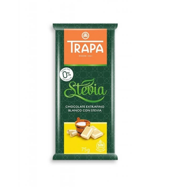TRAPA Czekolada biała ze stewią b/c 75g