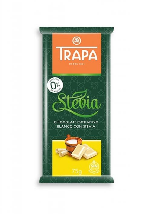 TRAPA Czekolada biała ze stewią b/c 75g