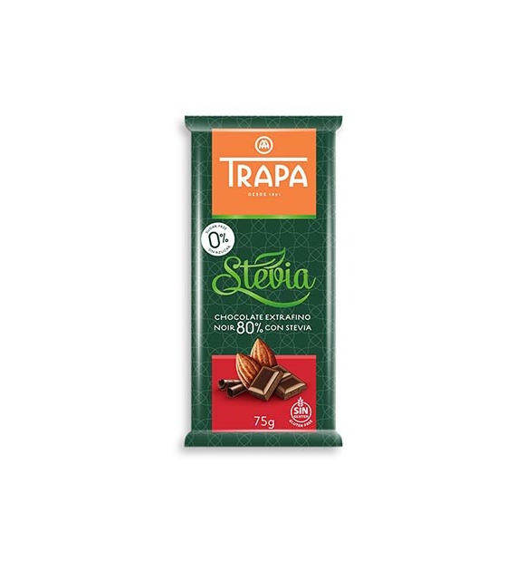 TRAPA Czekolada gorzka 80% kakao ze stewią b/c 75g