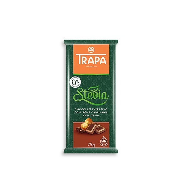 TRAPA Czekolada mleczna z orz. lask.ze stewią 75g