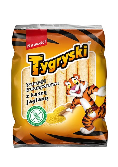 TYGRYSKI Pałeczki kukurydziane z kaszą jaglaną 60g