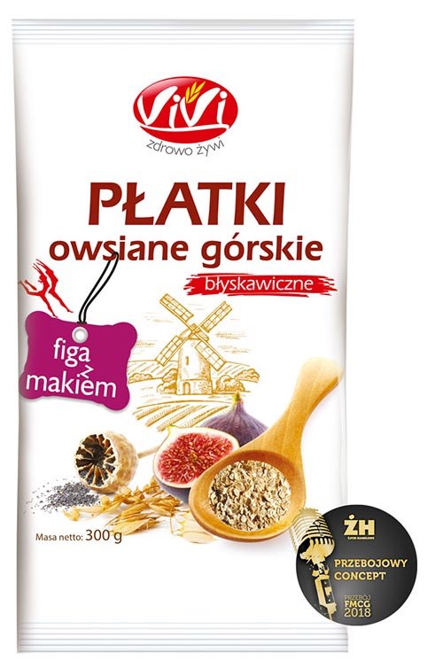VIVI Płatki owsiane górskie figa z makiem 300g