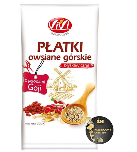 VIVI Płatki owsiane górskie z jagodami goji 300g