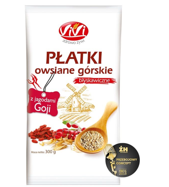 VIVI Płatki owsiane górskie z jagodami goji 300g
