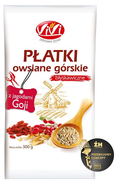 VIVI Płatki owsiane górskie z jagodami goji 300g