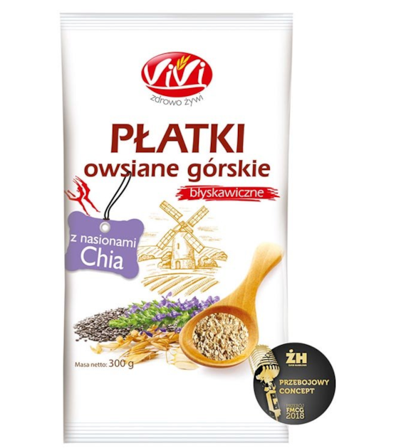 VIVI Płatki owsiane górskie z nasionami chia 300g