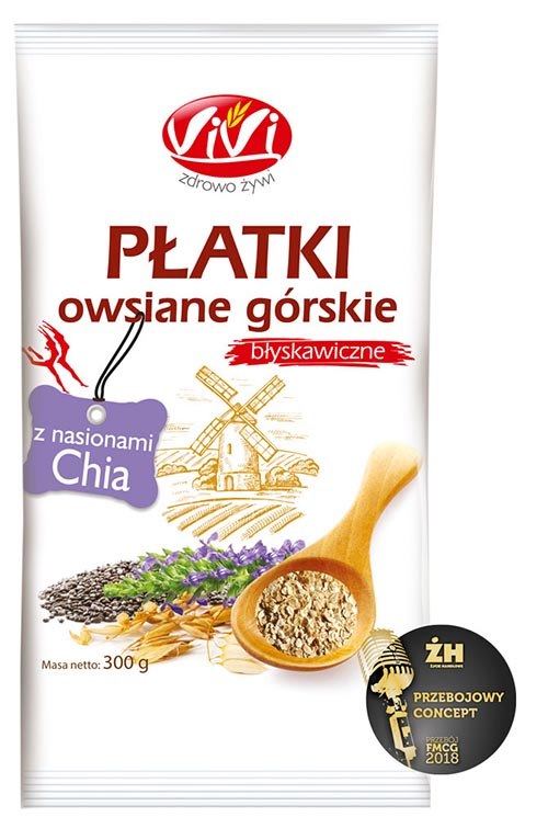 VIVI Płatki owsiane górskie z nasionami chia 300g