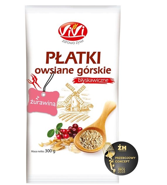 VIVI Płatki owsiane górskie z żurawiną 300g