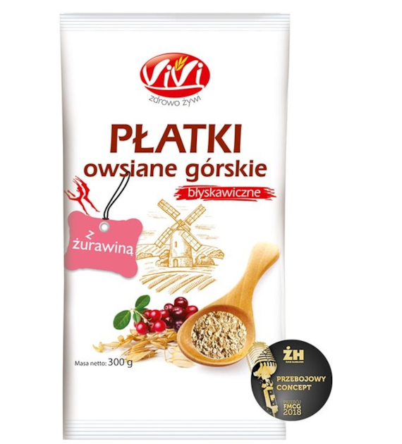 VIVI Płatki owsiane górskie z żurawiną 300g