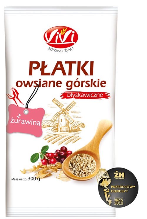 VIVI Płatki owsiane górskie z żurawiną 300g