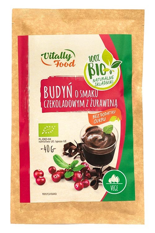 VITALLY FOOD Budyń czekoladowy z żurawiną BIO 40g