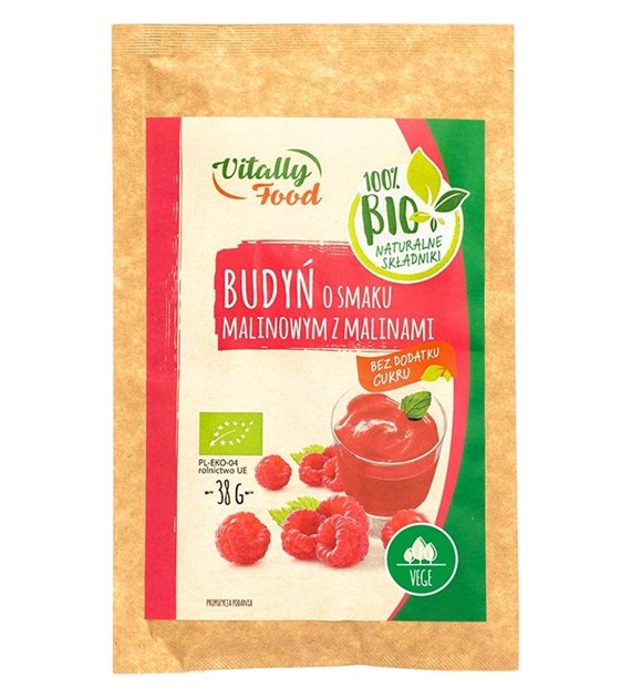 VITALLY FOOD Budyń malinowy z malinami BIO 38g