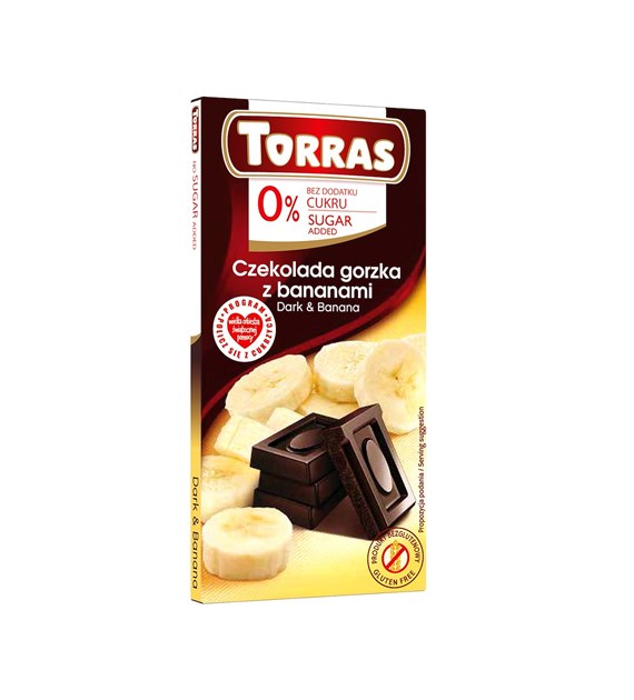 TORRAS Czekolada gorzka z bananami b/c 75g