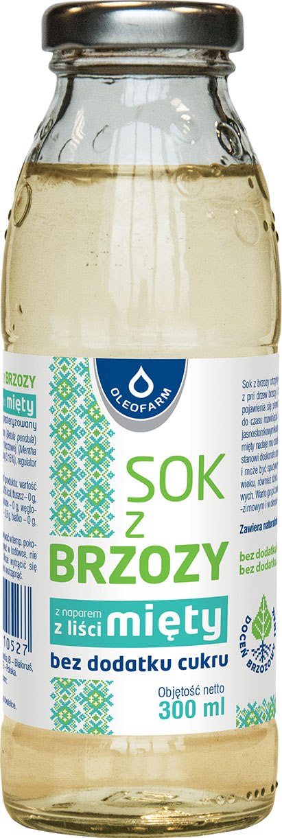 OLEOFARM Sok z brzozy z miętą bez dodatku cukru 300ml