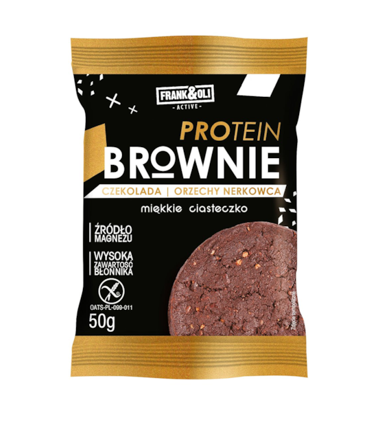 FRANK&OLI Protein Brownie Czekolada i Orzech Nerkowca bez glutenu 50g