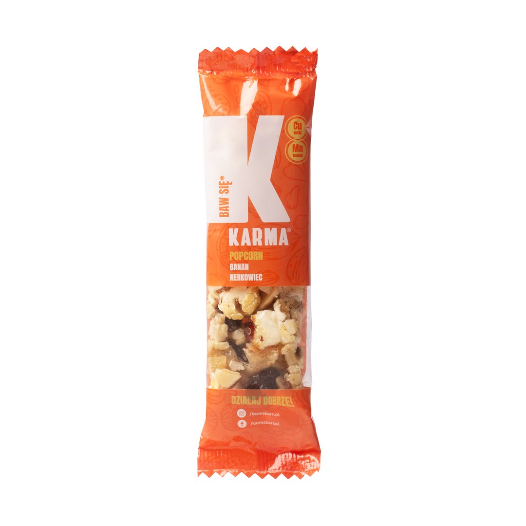 KARMA Baton BAW SIĘ - popcorn, banan, nerkowiec 35g