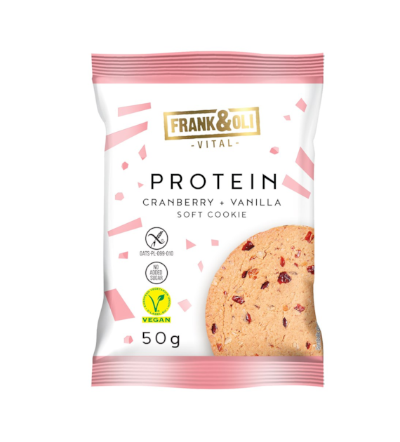 FRANK&OLI Protein Cookie Cranberry Vanilla bez glutenu b/c 50g