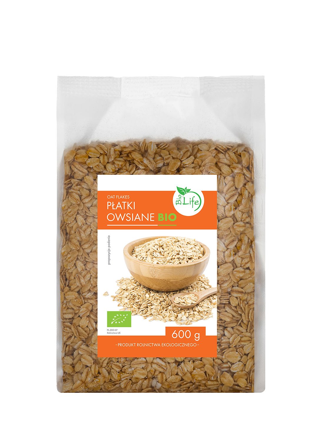 BIOLIFE Płatki owsiane BIO 600g