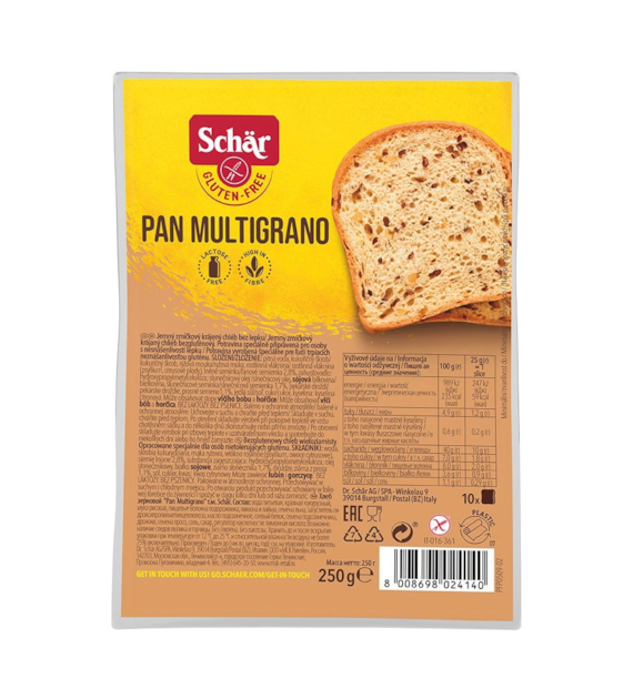 SCHAR Chleb biały wieloziarnisty Pan Multigrano bezglutenowy 250g