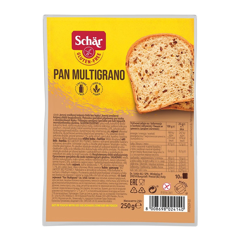 SCHAR Chleb biały wieloziarnisty Pan Multigrano bezglutenowy 250g