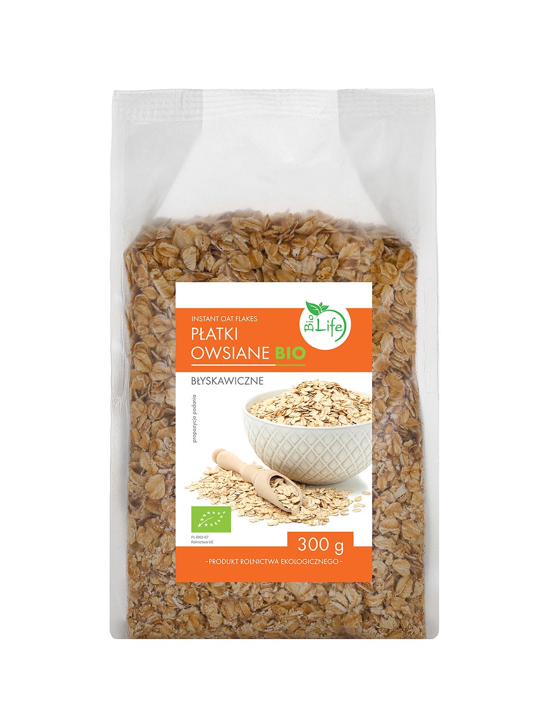 BIOLIFE Płatki owsiane błyskawiczne 300g BIO