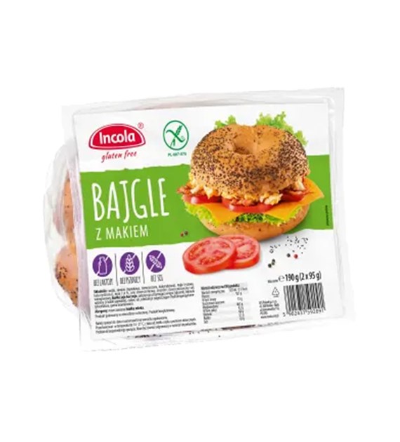 INCOLA Bezglutenowe bajgle z makiem b/g 190g