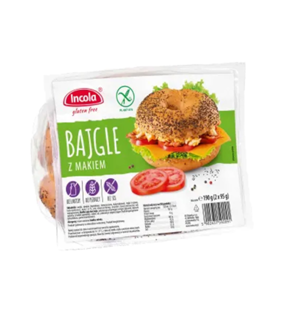 INCOLA Bezglutenowe bajgle z makiem b/g (2x95g) 190g