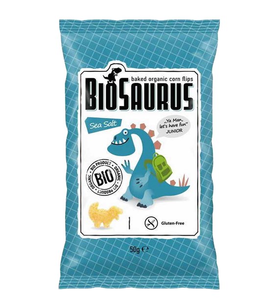BIOSAURUS Chrupki kukur. Dinozaury z solą morską BIO 50g