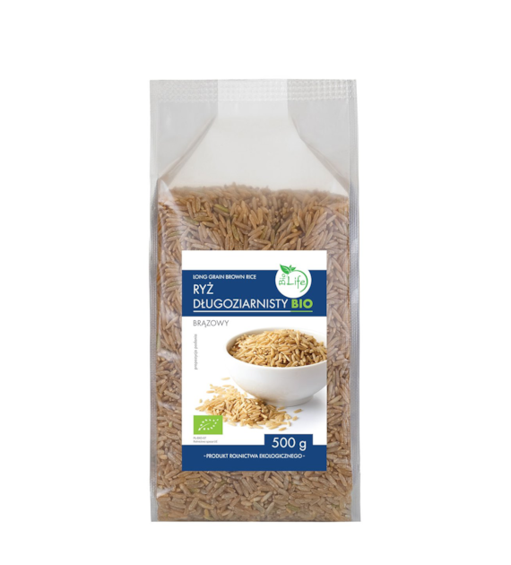 BIOLIFE Ryż brązowy długoziarnisty 500g BIO